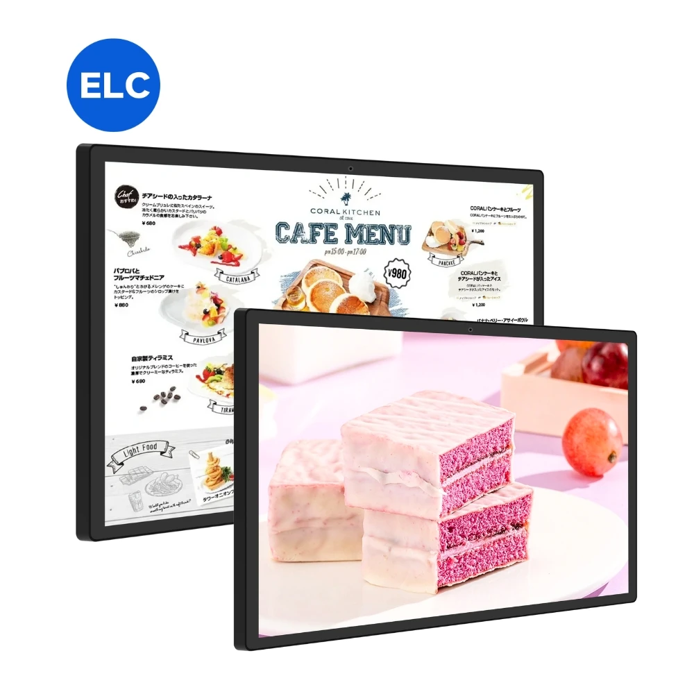 Restaurant Wall Mount Digital Signage Display Advertising 27 32 43 55 Inch Android 10 Tablet Pc Commercial Menu Board Display