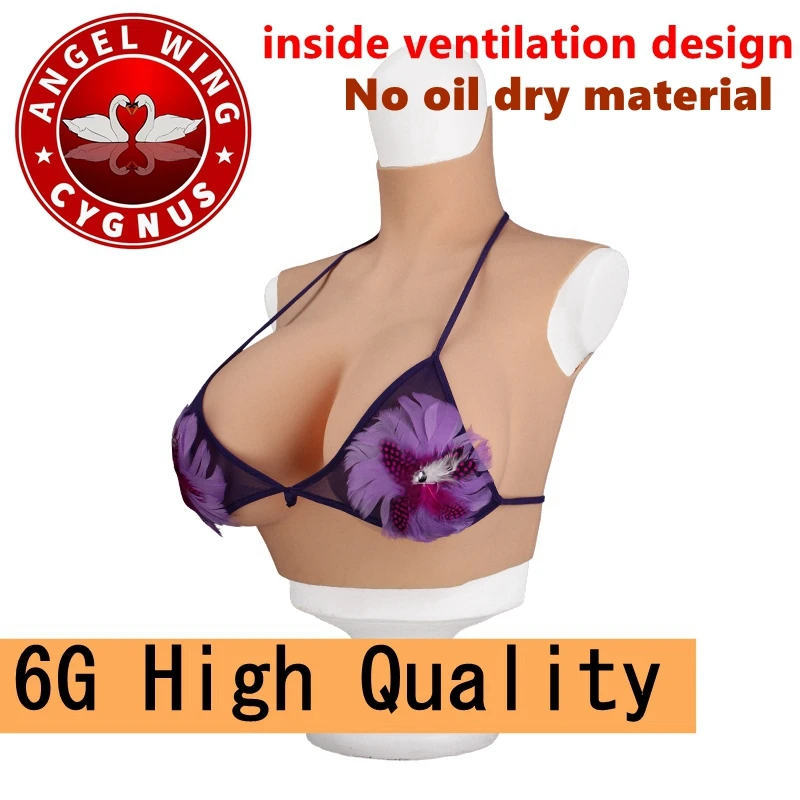 

New 6G Upgrade High Collar Neck Fake Artificial Boob Realistic Silicone Breast Forms Crossdresser Shemale Transgender Drag Queen