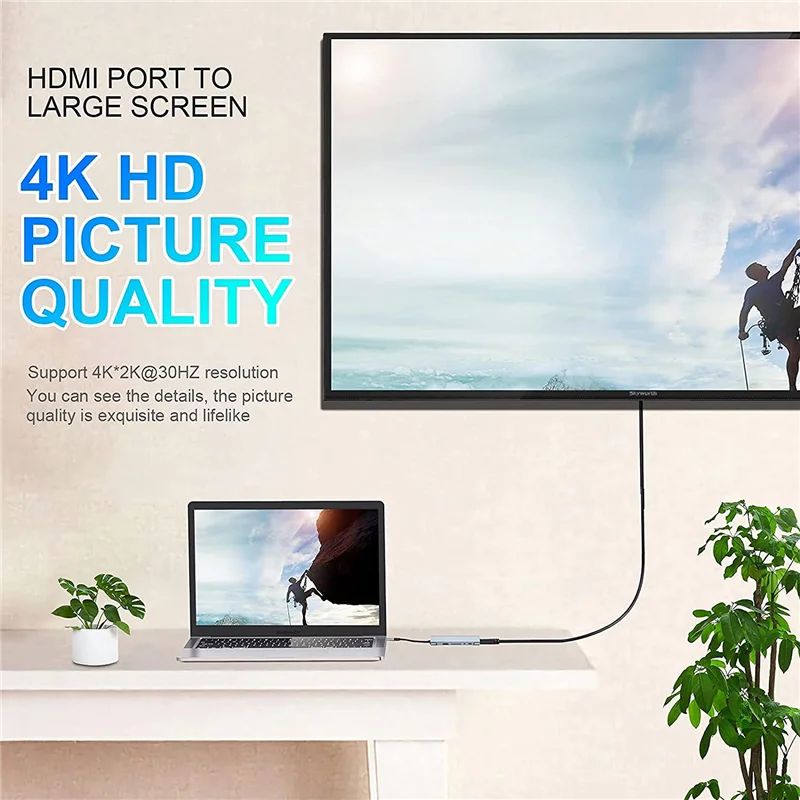 

Надежная док-станция 11 в 1USB C HUB, устройство чтения карт SD/TF с 4K-совместимым портом VGA, USB 3.0, тип C PD, RJ45