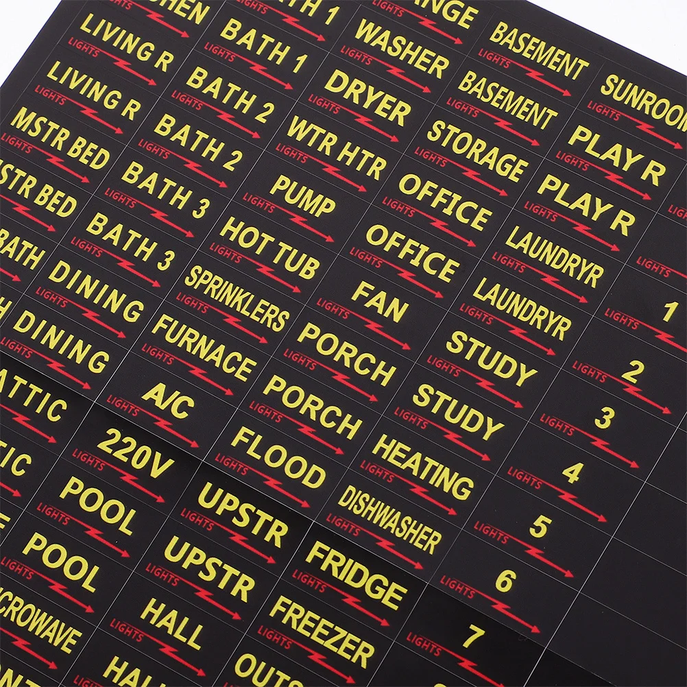 10 Sheets Circuit Breaker Labels Self-Adhesive Electrical Box Stickers Fuse Box Breaker Panel Electric Panel Use