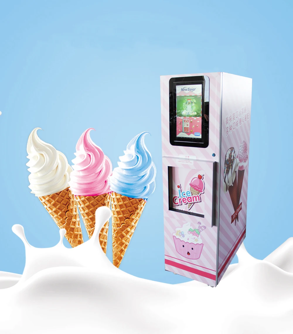 Commercial Automatic Cone Ice Cream Vending Machine with Card Payment