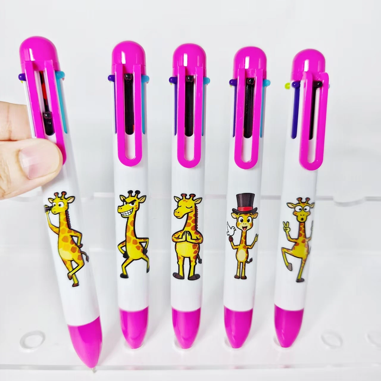 

8PCS/15PCS Giraffe Multi Color Ballpoint Pen, Daily Office, Student Learning Stationery, Gift Pen