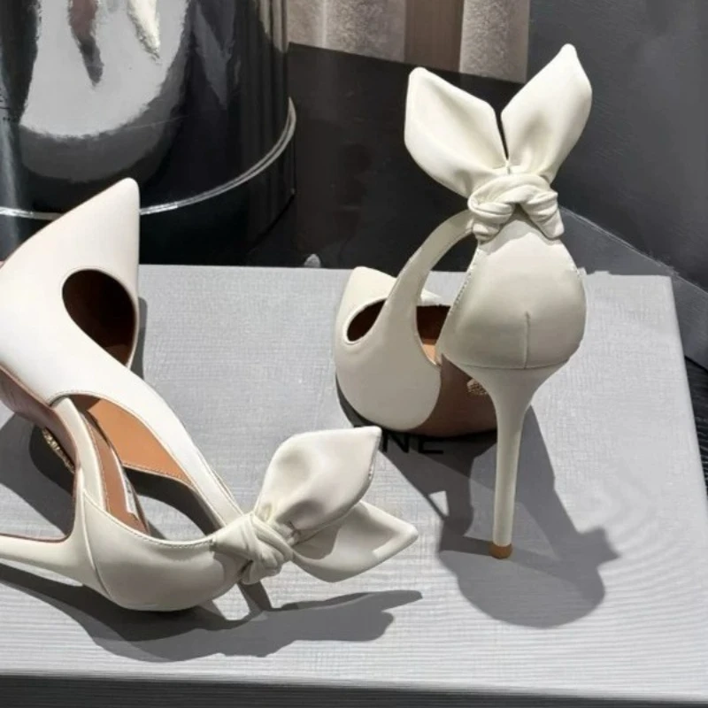 Yuejinlong Sexy White Rabbit Ear High Heels Pointed Toe Stiletto Pumps Elegant Niche Design Wedding Party Shoes Comfortable 2026