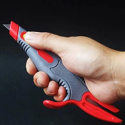 3 in 1 Professional Box Cutter Retractable Utility Knife Comfor Grip Unpacking Cutter, Plastic Handle, Blade Lock Inside