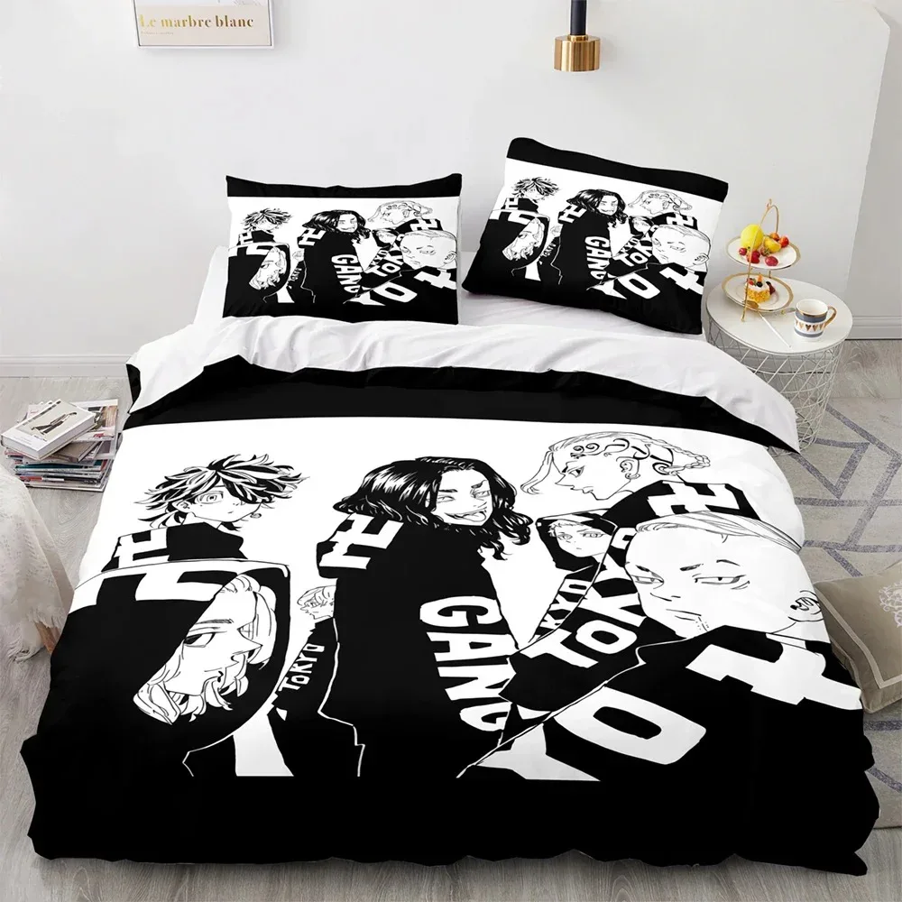 

3D Anime Tokyo Revengers Bedding Set Single Twin Full Queen King Size Tokyo Avengers Bed Set Adult Kid Bedroom Duvet cover Sets