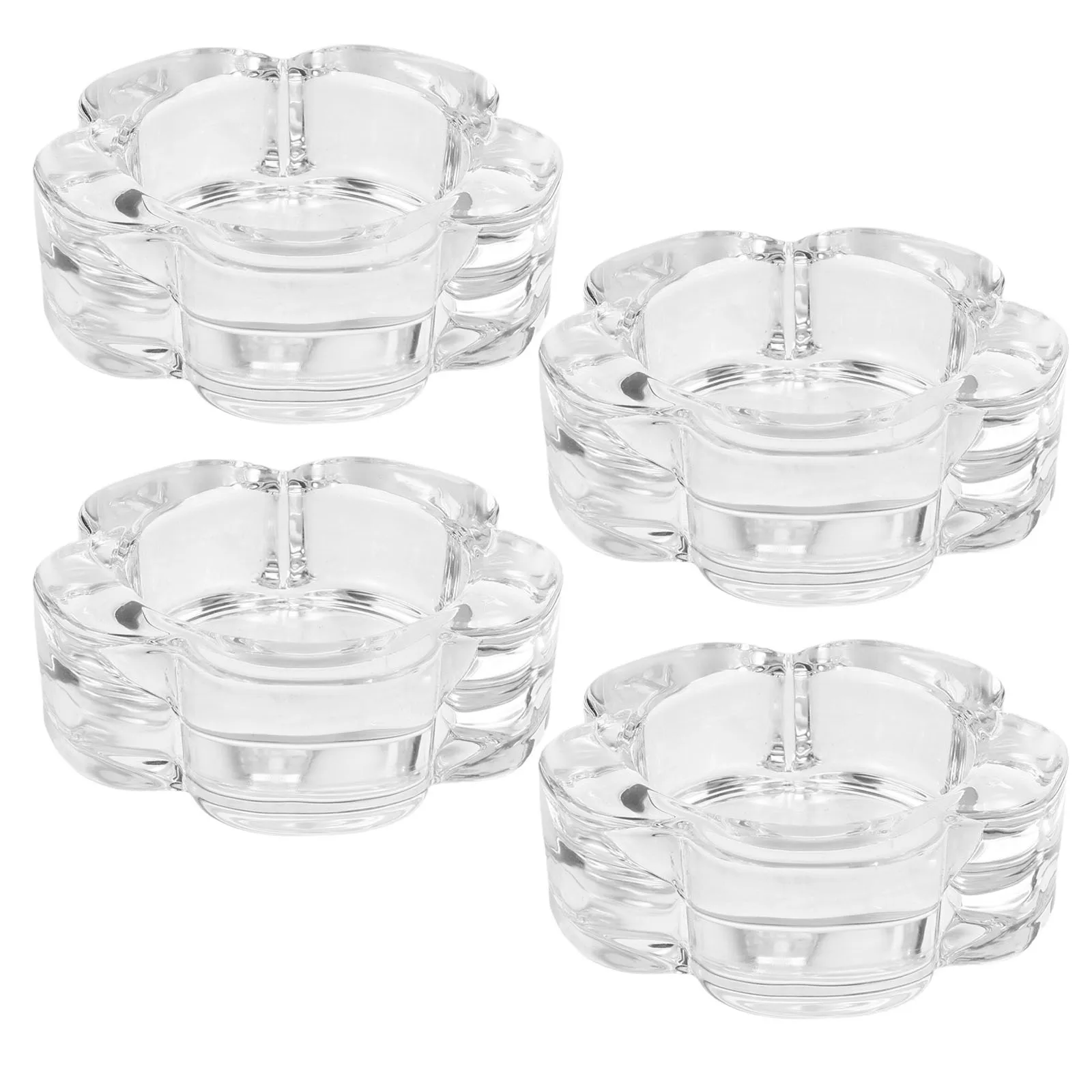 

4Pcs Glass Plum Blossom Crystal Candlestick Holders Vintage Decorative Stand Wedding Table Centerpiece Romantic Christmas