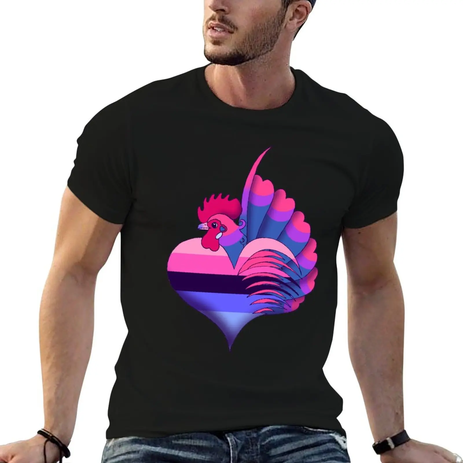 Omnisexual/Bisexual Pride Serama T-Shirt summer clothes summer top cute clothes plus size men clothing