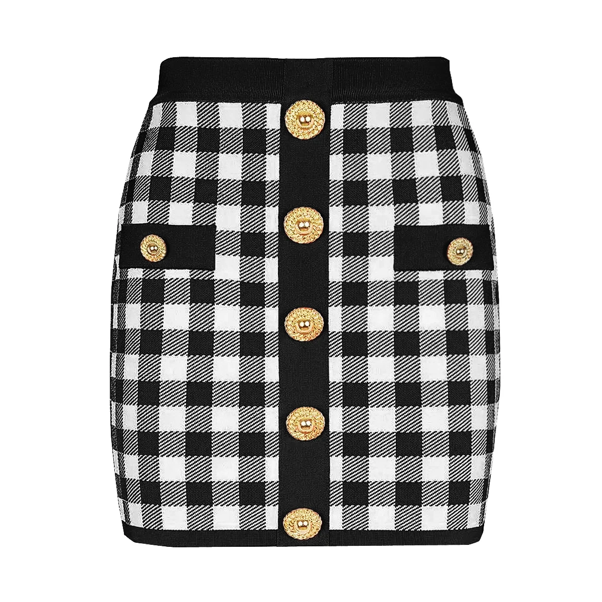 

Summer New High-Quality Fashionable Slim Fit Short Style Fashionable High Waist Temperament Commuting Button Knit Skirt