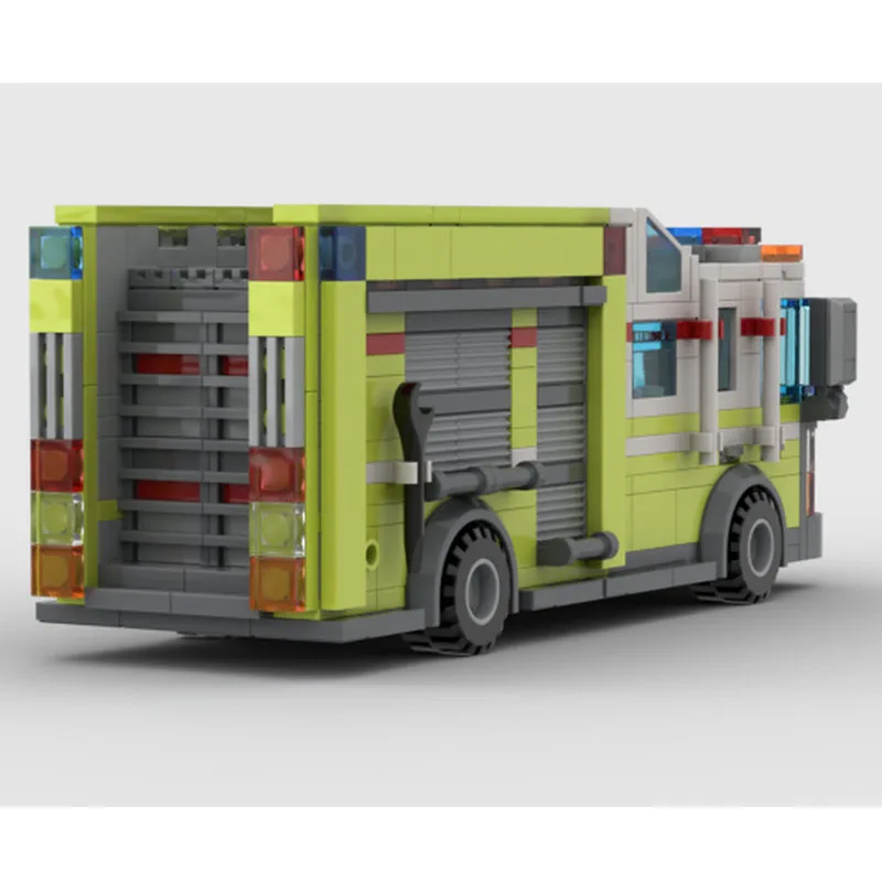 MOC-270097 City New Street Rescue Multifunction Truck Building Blocks Model, 447 Parts, Boys' Kids Birthday Christmas Toy Gift