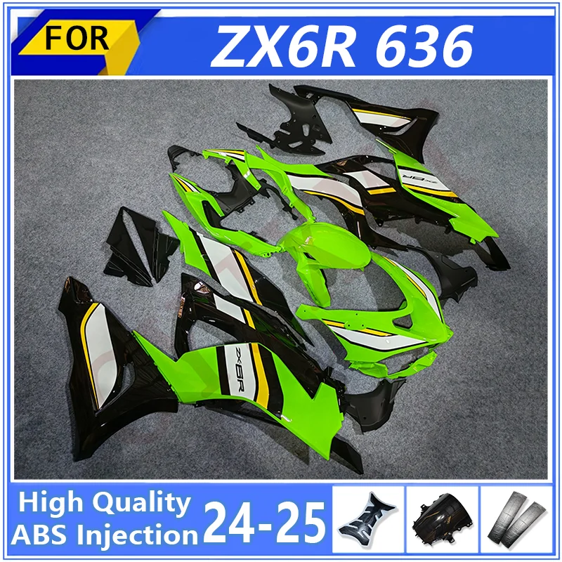 

ABS Injection Motorcycle Fairing Kit for Kawasaki ZX6R 636 2024 2025 Green Fairings Set Ninja ZX-6R 24 25 Bodyframe Plastic Case
