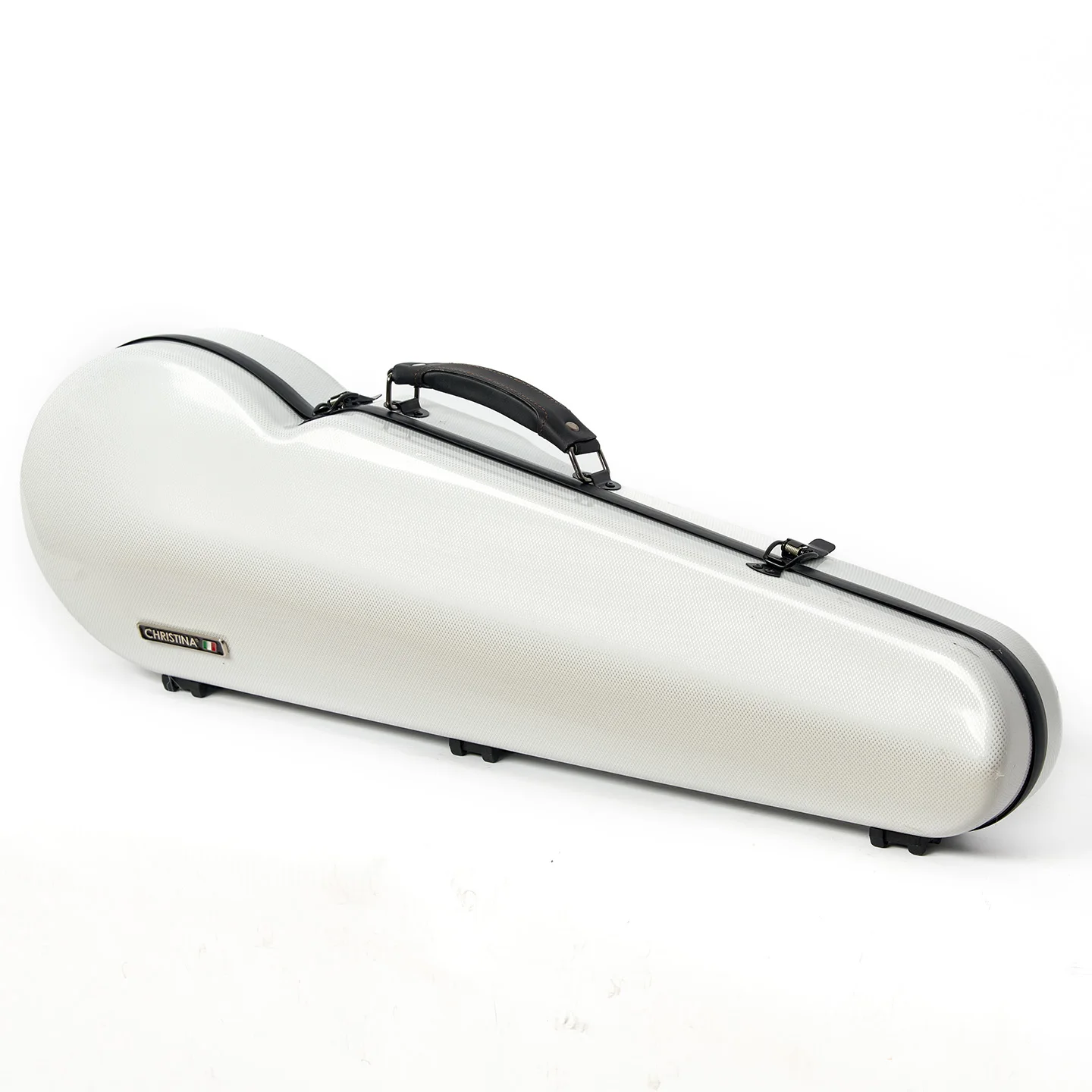 CHRISTINA Violin Case Triangular White Dots 4/4 Size Lightweight Waterproof Hard Composite Materials with Straps VB49