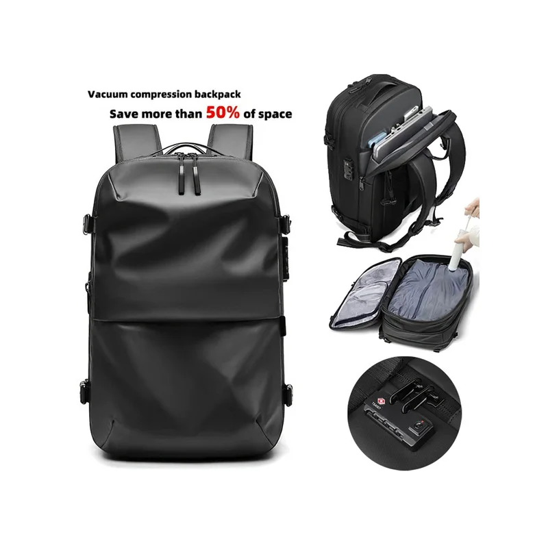 Men's multi-functional travel backpack, vacuum-compressed, waterproof, suitable for business trips and carrying a laptop