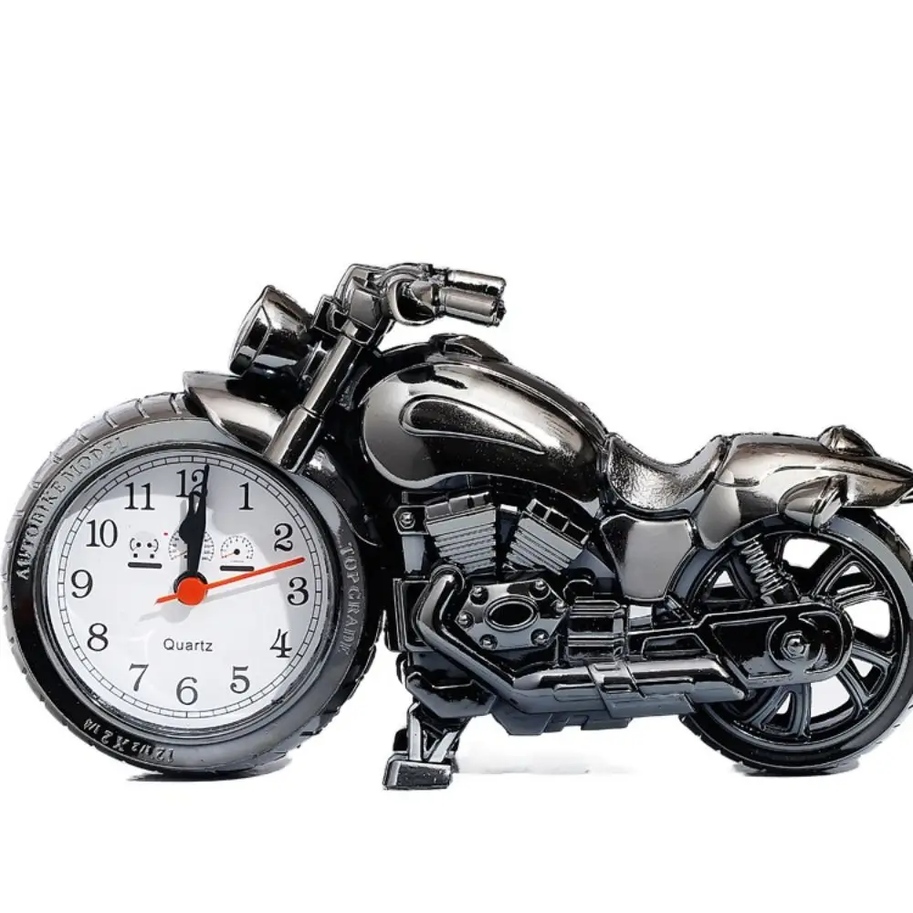 

Use Motorcycle Pattern Figurine Retrobedside Art Crafts Bedside Clock Desktop Ornament Motorcycle Model Motorcycle Alarm Clock