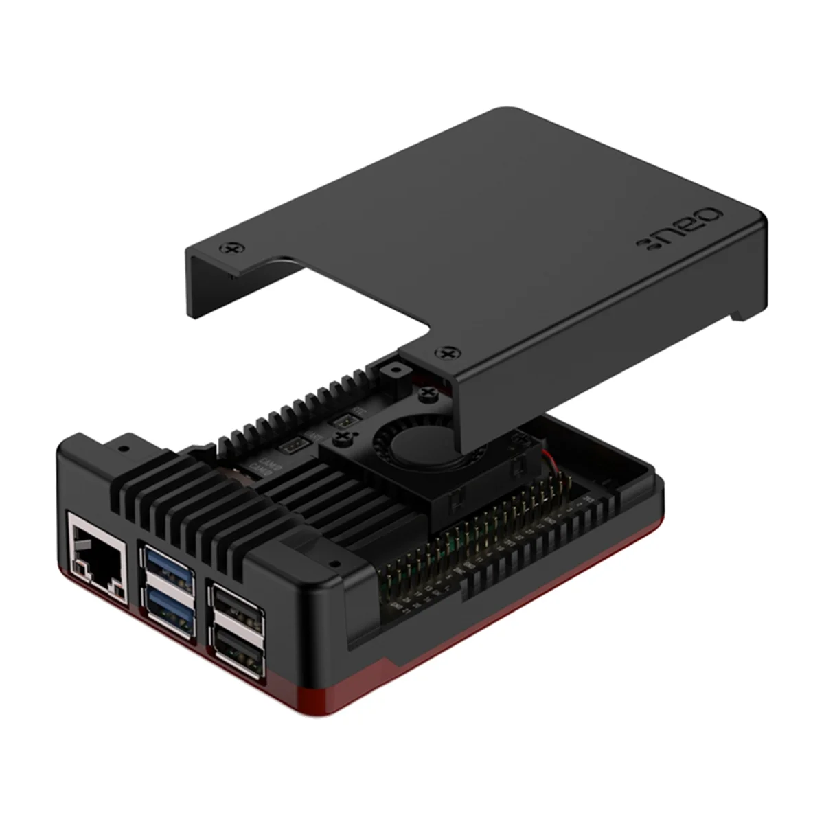 For Raspberry Pi 5 Argon NEO 5 Aluminm Case Built-in 30mm PWN Fan Passive Cooling Fins for Raspberry Pi 5 Case Shell