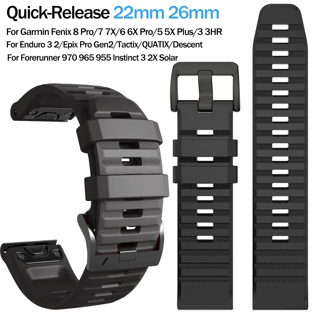 22mm 26mm Silikon QuickFit Sportarmband für Garmin Fenix E 8 8x 7 7X/6 6X PRO/5 5x puls 3HR/Epix Pro/Enduro 3/Tactix 8 Armband