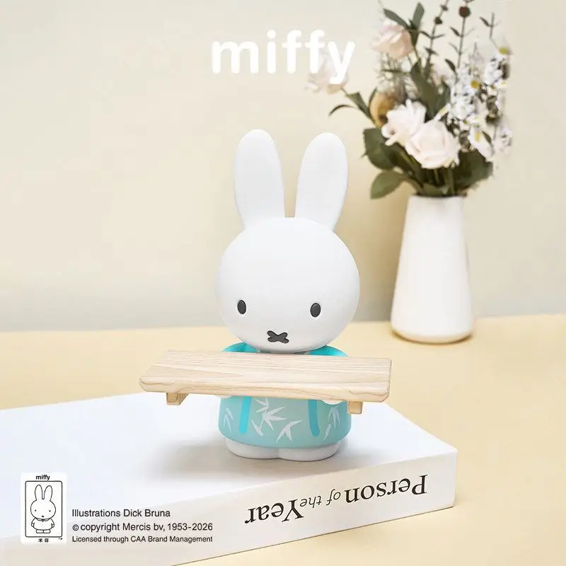 Miffy Tang Style Wooden Tray Series Blind Box Cute Bunny Figurine Desktop Ornament Storage Tray Decoration Collectible Gift