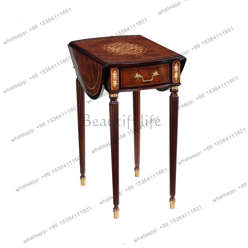Neoclassical foldable corner few English flower few villa shell inlay