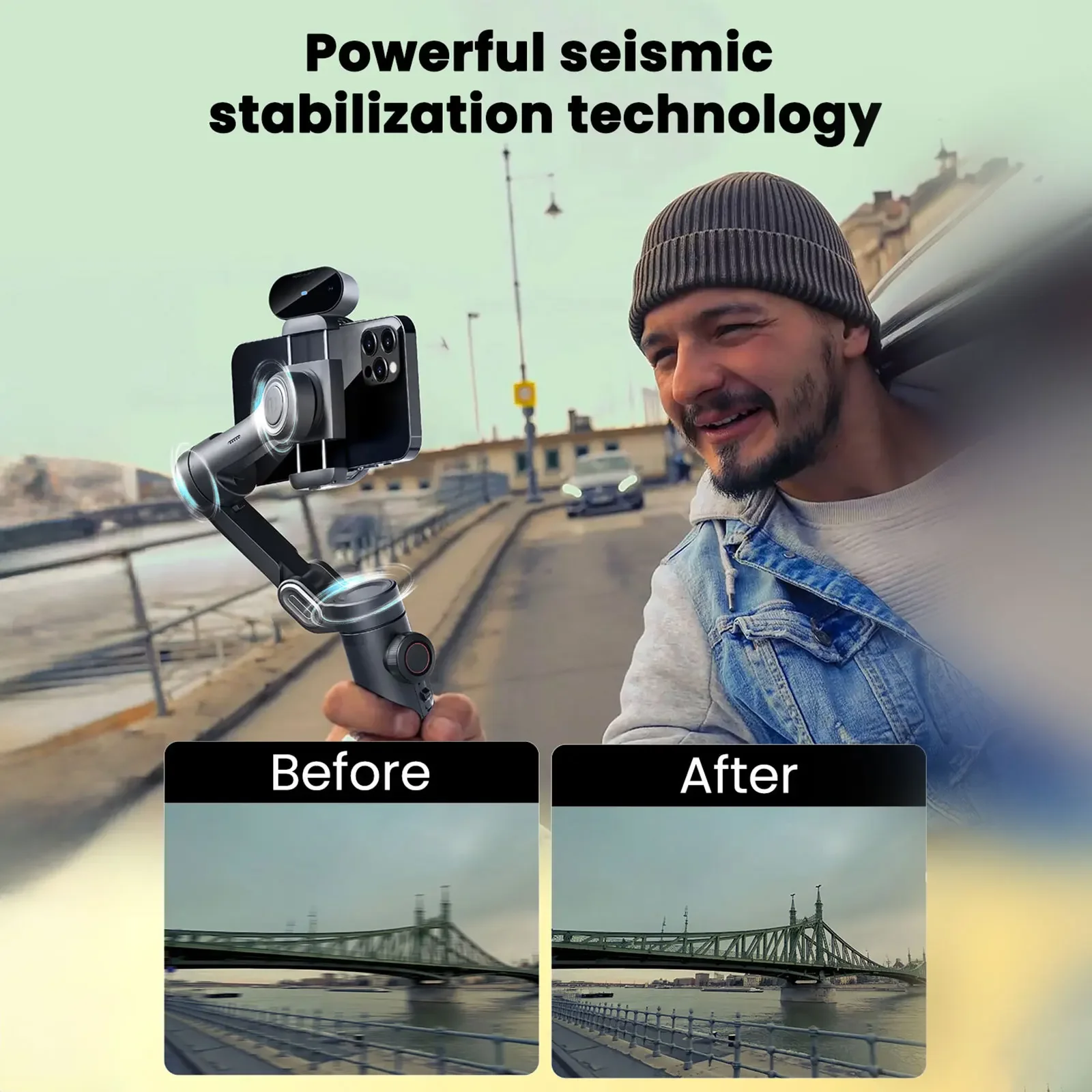 AOCHUAN Smart XE 3-Axis مثبت أفقي محمول للهواتف الذكية آيفون أندرويد تتبع الوجه Tk Vlog