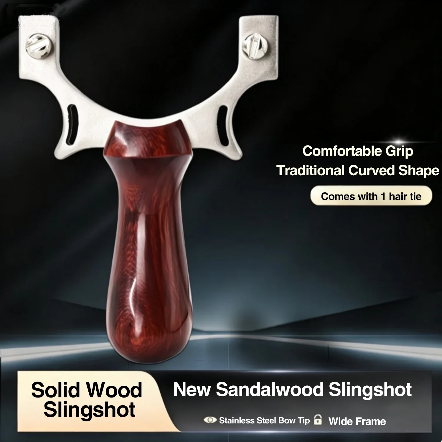 Wood Handle Slingshot Metal Fork High-Precision Outdoor Shooting Catapult for Adults Portable Bundle Available