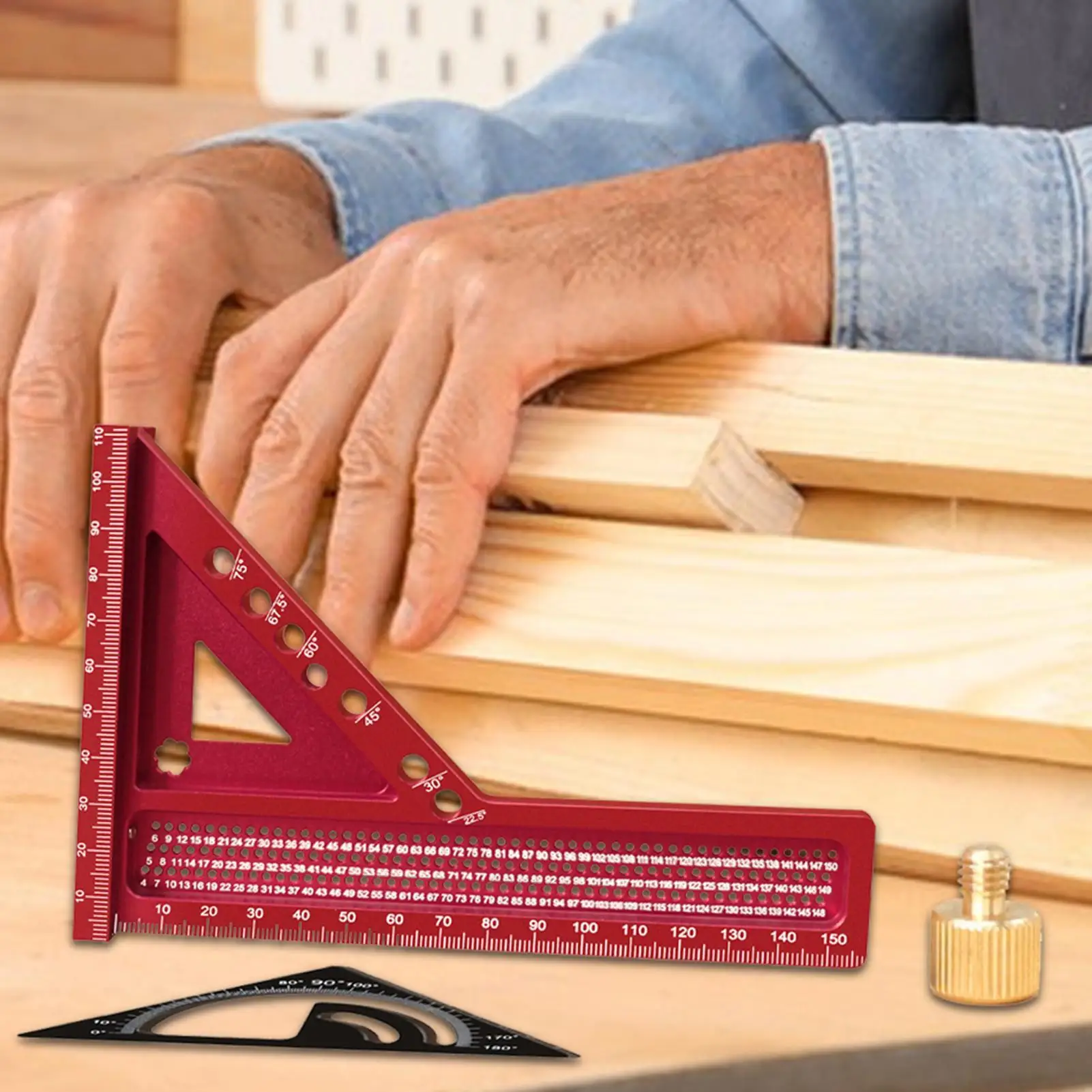 Multi-Angle Measuring Ruler Hole Scribing Ruler Portable Multi-Angle Square Marking Tool For Carpentry Construction Engineering