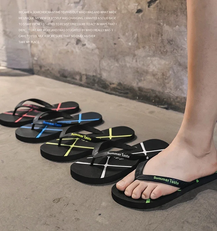 

2024 new flip-flops summer sandals outdoor Hong Kong style fashion trend non-slip beach slippers 6263