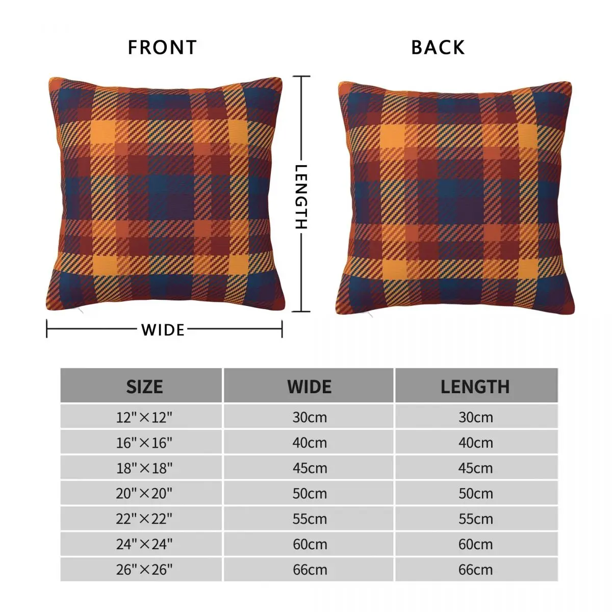 Autumnal Hues Tweed Plaid Pillowcase Polyester Linen Velvet Creative Zip Decorative Sofa Cushion Cover