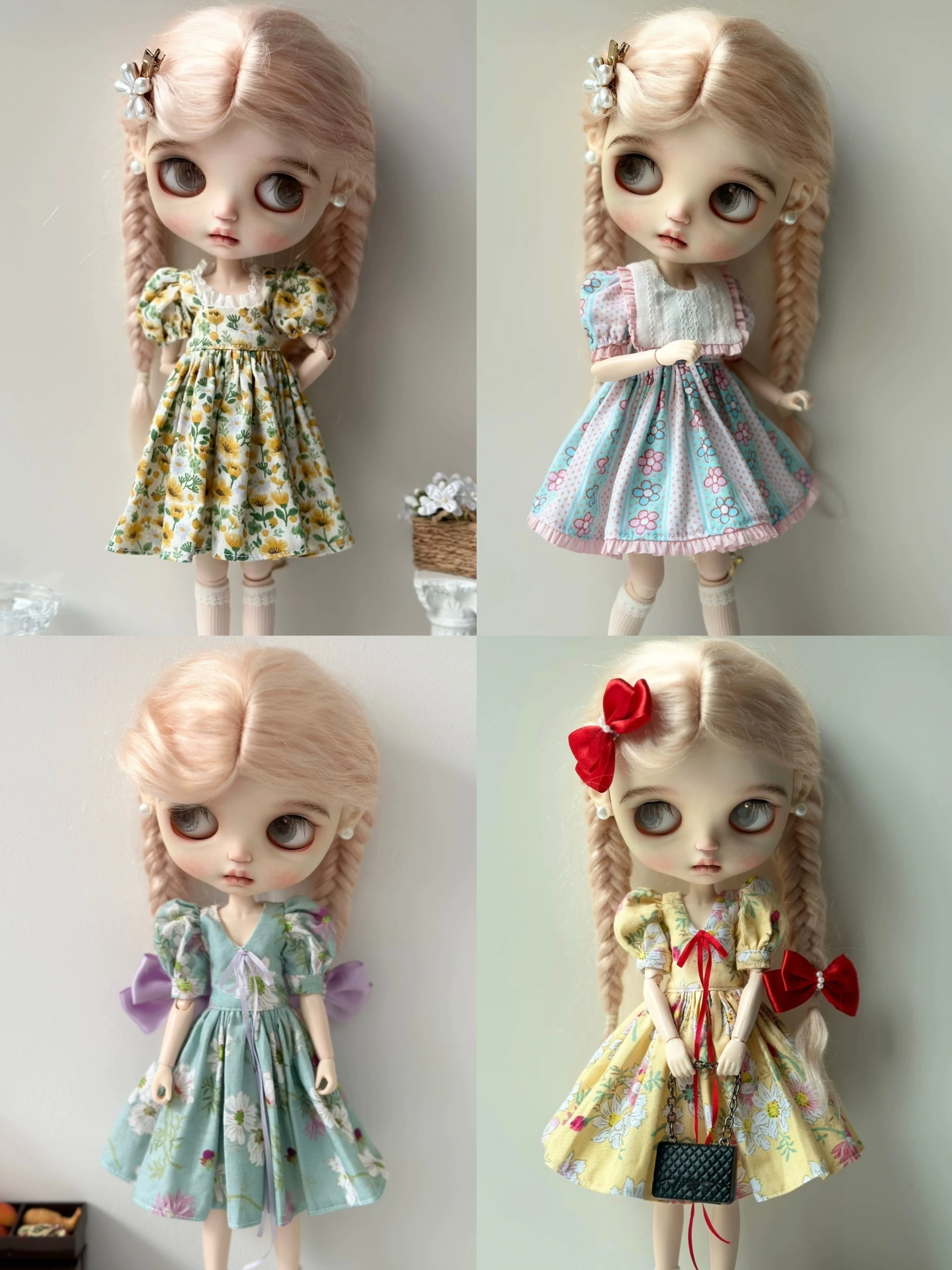 ملابس دمى دولا 2026: فساتين وتنانير بتصاميم متعددة وبسيطة لدمى بليث ولاندوودو ولانداز وOB24 وOB22 وأزون وليكا وICY وBJD
