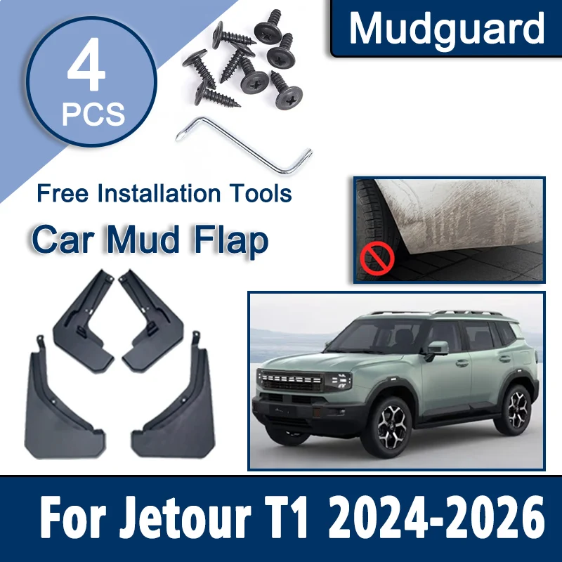 

Автомобильные брызговики для Jetour T1, аксессуары Freedom Shanhai T1 2024 2025 2026, брызговики, передние и задние крылья, автоинструменты