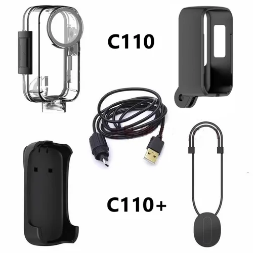 Para SJCAM C110 + C110 accesorios cámara funda impermeable/Cable para SJCAM cubierta protectora abrazadera de marco/soporte/Clip trasero