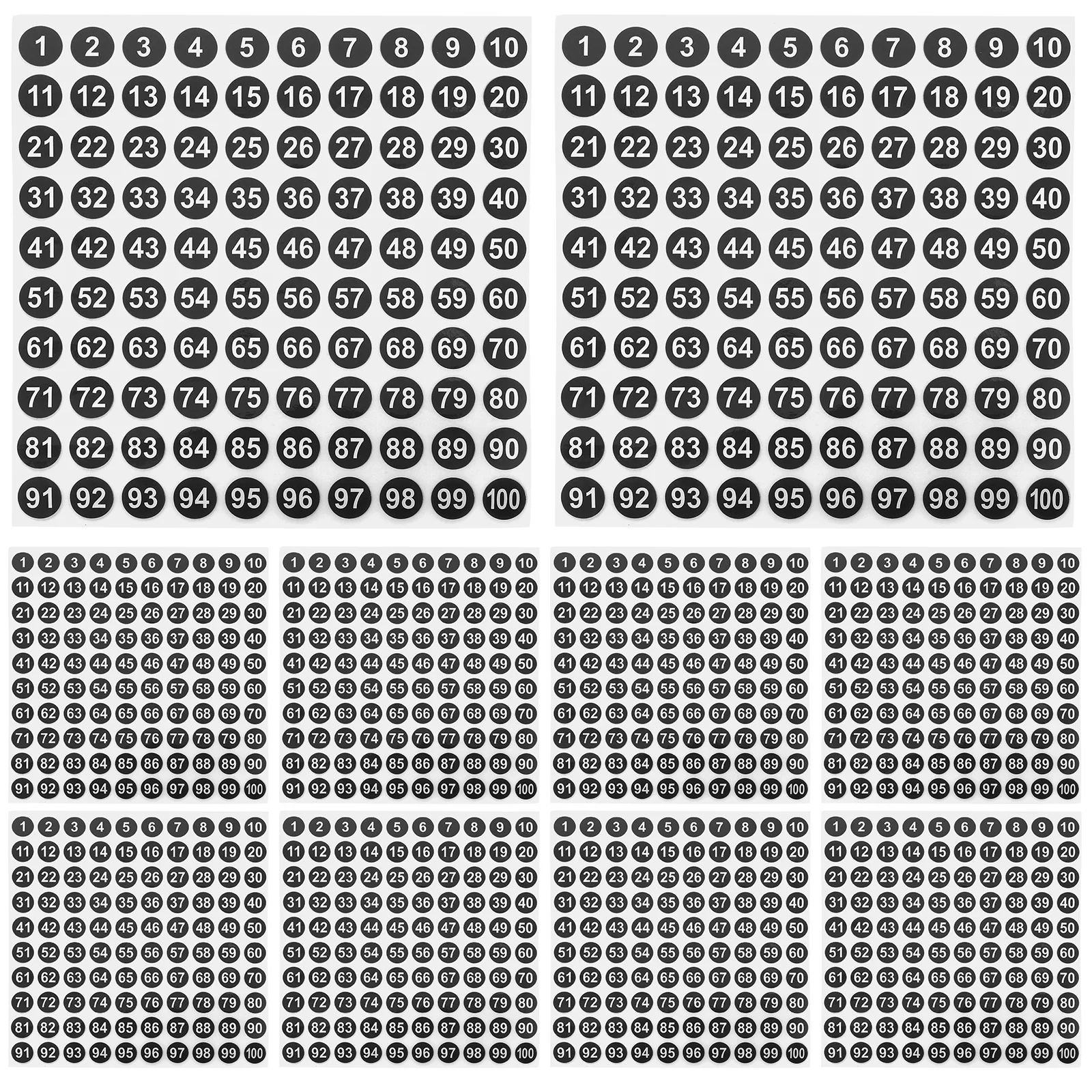 

50 Sheets Number Sticker Numbers Stickers Round Labels for Office Decals ganizing Classification Files Folders