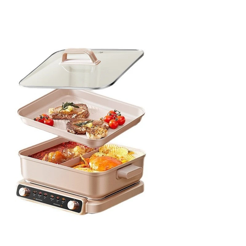 

HGS352866S Ultra-thin speed boiling electric hot non-stick multi-functional pot Yuanyang barbecue 8L cooking