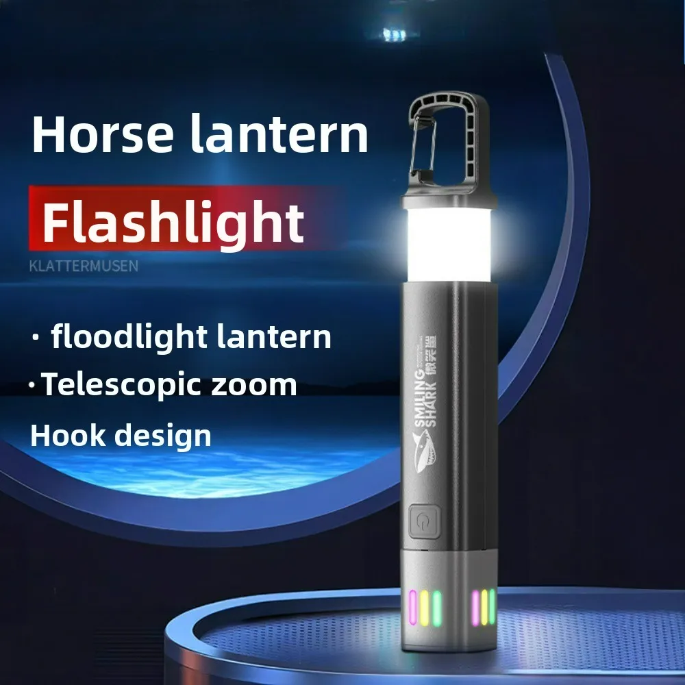 

Телескопический зум, светящийся мини-фонарик, портативный фонарь с широким лучом, дизайн с крючком, походный светильник для экстренных походов на открытом воздухе