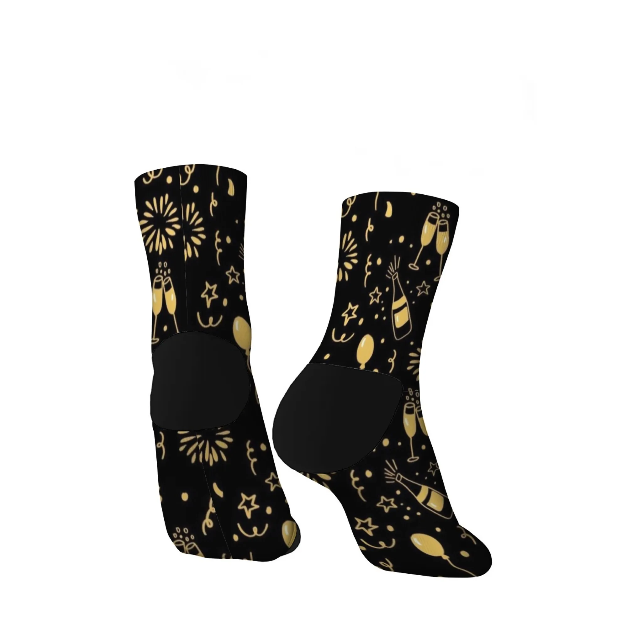 Firework balloon wine glass style men's short socks Novelty funny Crazy compression socks soft comfortable casual hip hop