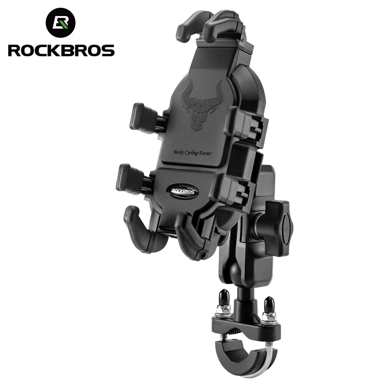ROCKBROS – support de téléphone rotatif et réglable en aluminium pour moto électrique, antidérapant