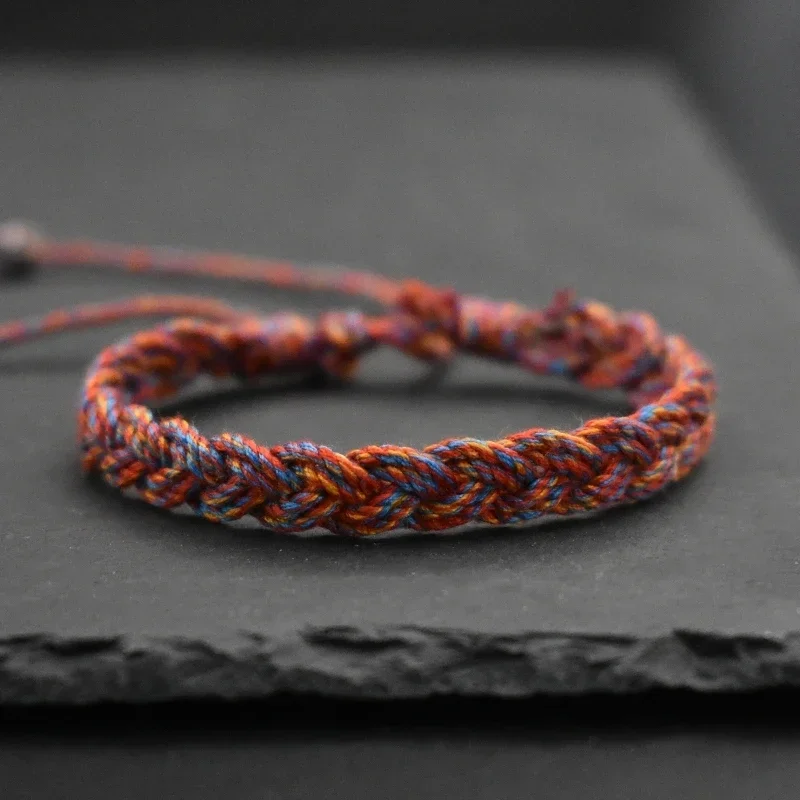 Multi Color Tibetan Buddhist Bracelet Women Men Lucky Beads Charm Adjustable Yoga Braided Rope Bracelets Friendship Jewelry