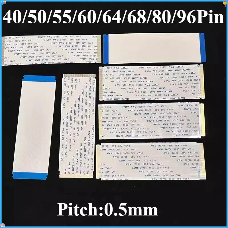 

1PCS Gold-Plated Flat Flexible Cable FFC FPC E129545 AWM 20861/20706 105C 60V VW-1 Pitch 0.5mm Various Pin Counts 40P-96P