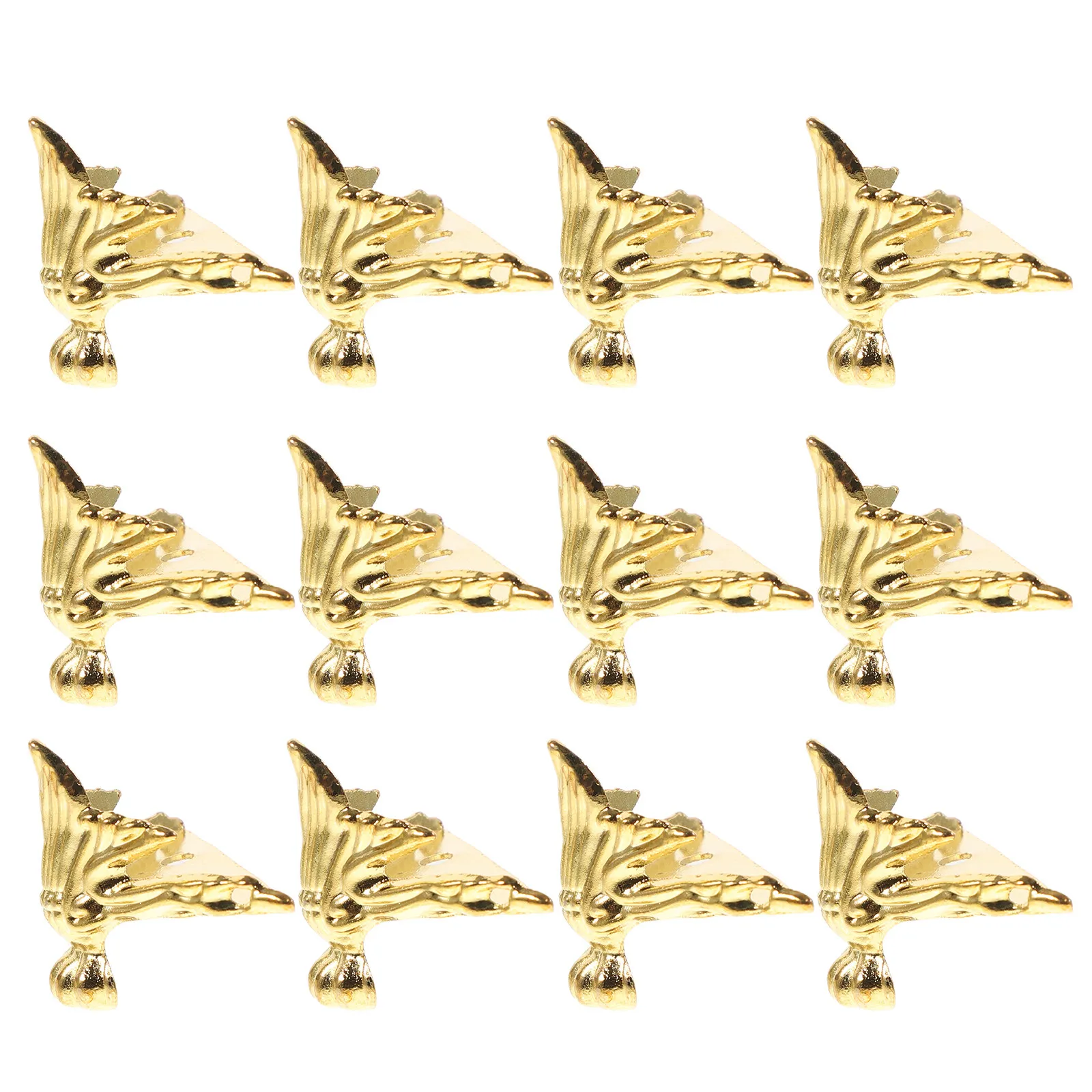 12Pcs Look Furniture Legs Small Jewelry Box Feet Sturdy Polished Zinc Alloy Decorative Metal Feet for Vintage Wooden Box