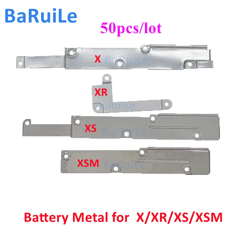 BaRuiLe 50pcs Battery FPC Flex Cable cover for iphone 11 12 Pro Max X XS XR 6 6S 7 8 Plus Inner Metal Bracket Clip Holder Parts