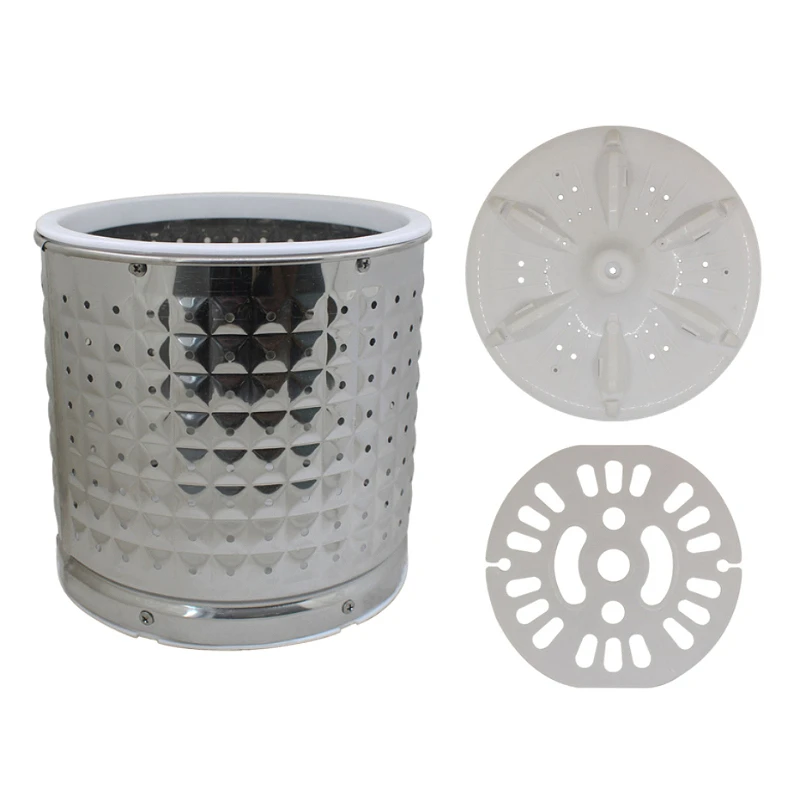 Dehydration Basket for Mini Folding Washing Machine Stainless Steel Drain Baskets Wave Wheel Pan Spin Dryer Cap Cover Fitting