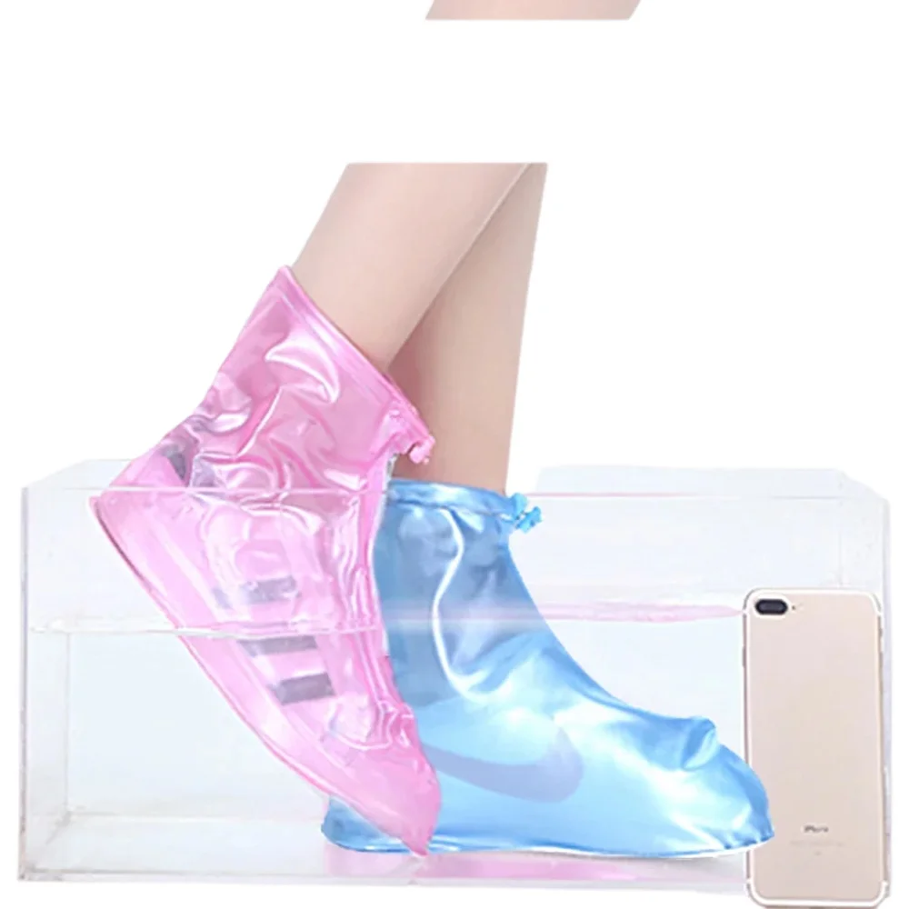 1 Para Wodoodpornych Ochraniaczy na Buty Unisex, Nakładki na Buty, Kalosze na Deszcz do Użytku Wewnętrznego i Zewnętrznego, Wielokrotnego Użytku, Wysokiej Jakości, Antypoślizgowe Nakładki na Buty — zdjęcie 2