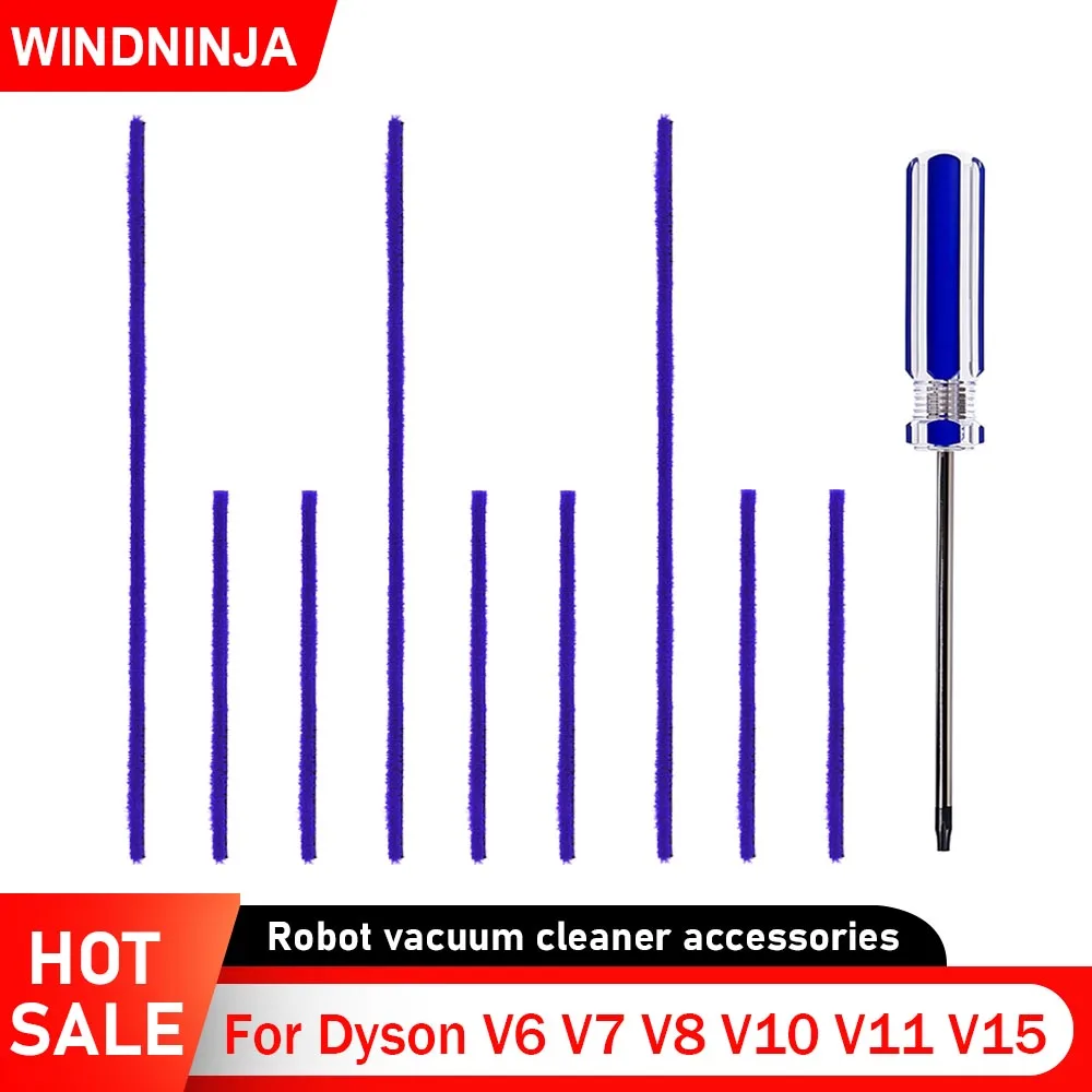 Tiras de pelúcia para dyson v6 v7 v8 v10 v11 v15 tiras de cabeça de escova de chão a vácuo tiras de veludo macio acessórios de eletrodomésticos