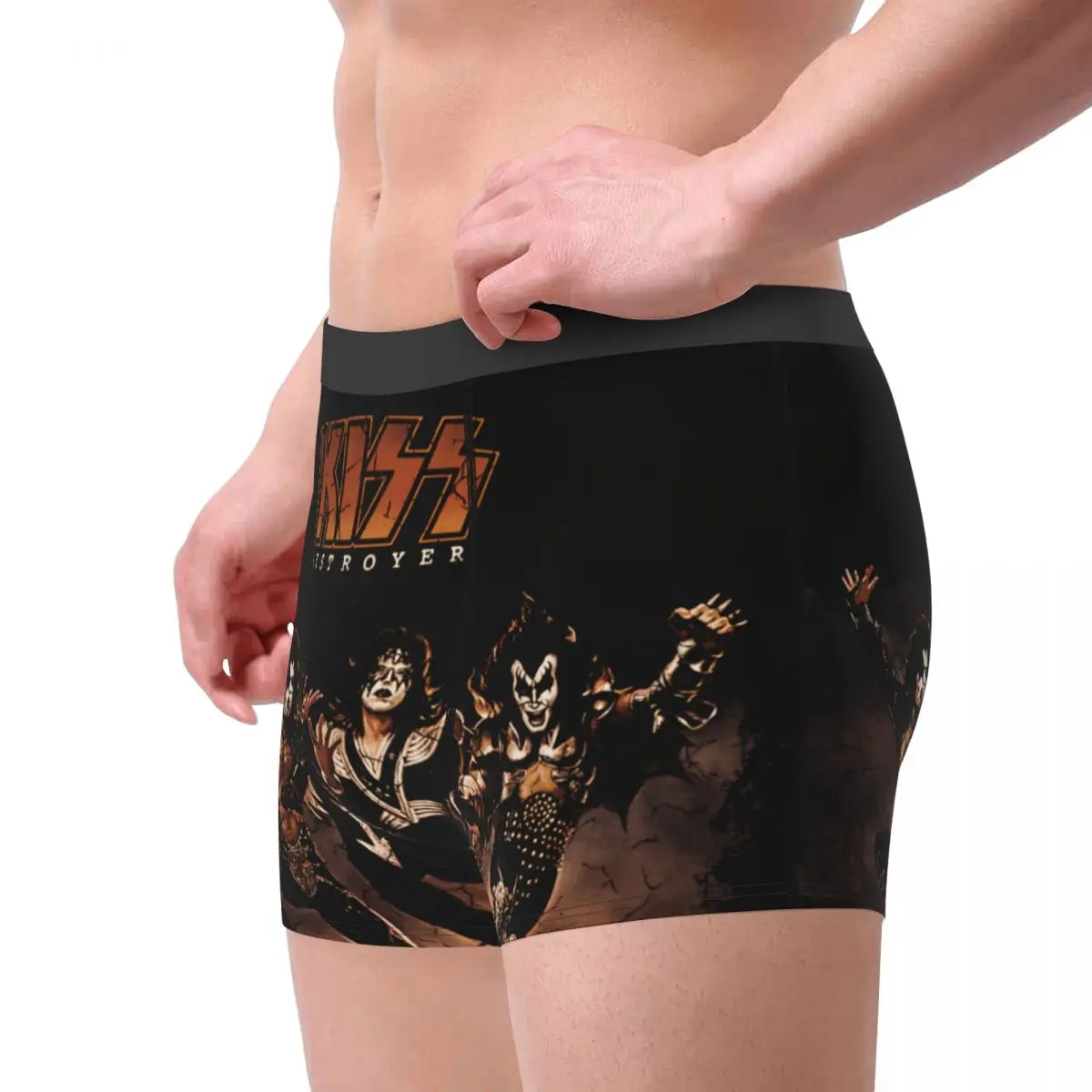 Cool Heavy Metal Rock Band Kiss Boxers Shorts Panties Male Underpants Stretch Rock And Roll Briefs Underwear