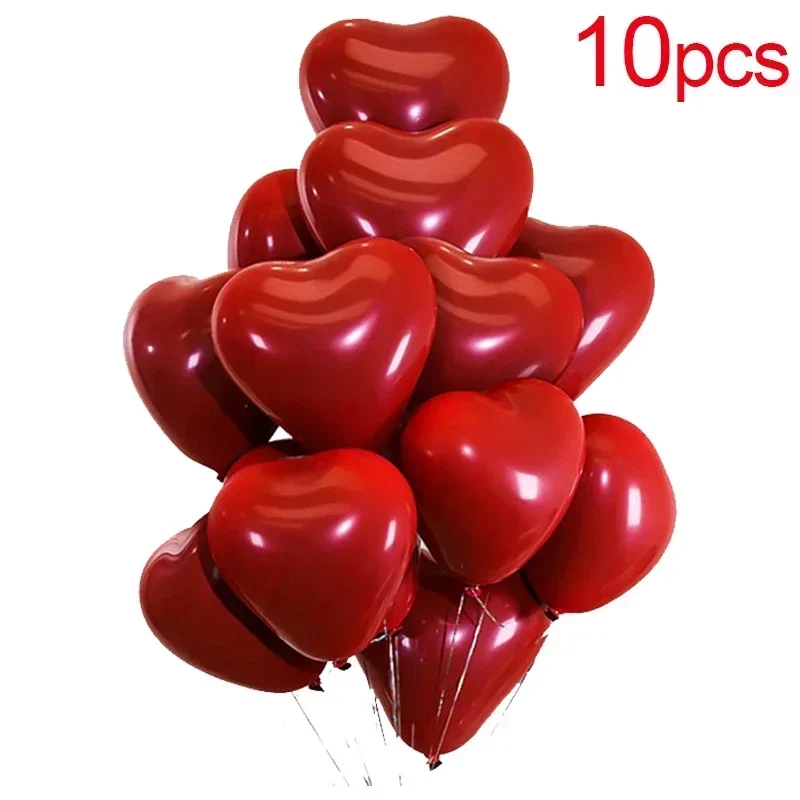 Ensemble de ballons d'amour en latex, fête de mariage, proposition, mise en page de la scène du jour de Léon, confession, document solide, 10 po