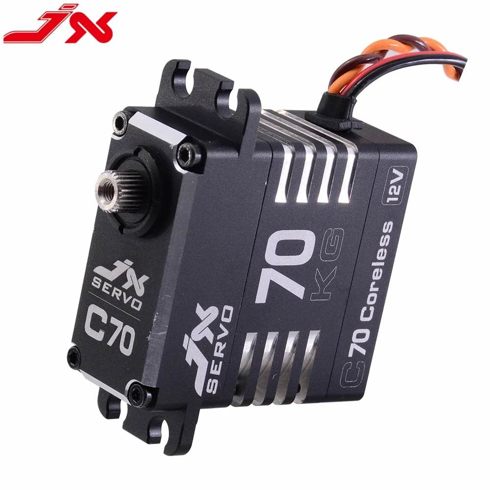 JX C70 72KG High Voltage Coreless Digital Servo Steel Gears CNC Aluminum Shell Dual Bearings High Precision for RC Car Drone