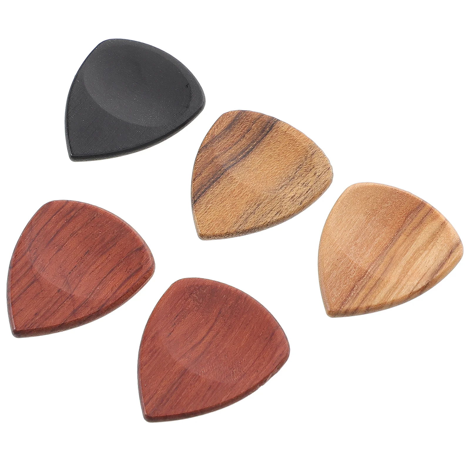 

5Pcs Wooden Guitar Picks Thumb Groove Solid Wood Guitar Plectrum Replacement Electric Acoustic Bass Instrument Accessories