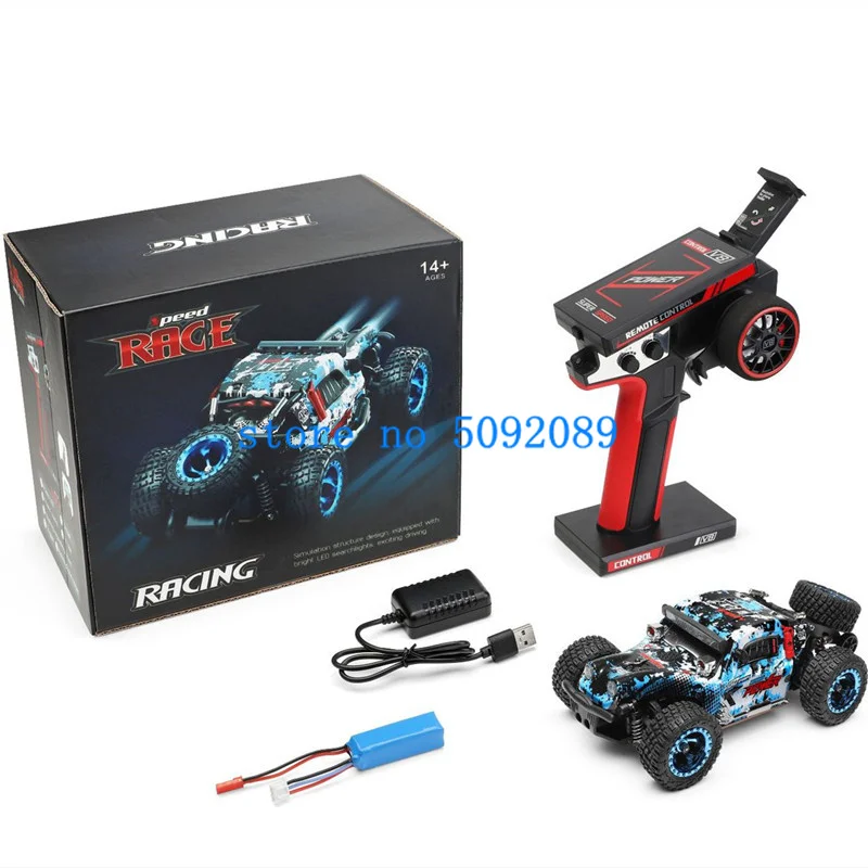 1: 28 Simulation Structure Design RC Racing Car 4WD 30KM/H LED Searchlight Metal Chassis High Speed Remote Control Racing Car