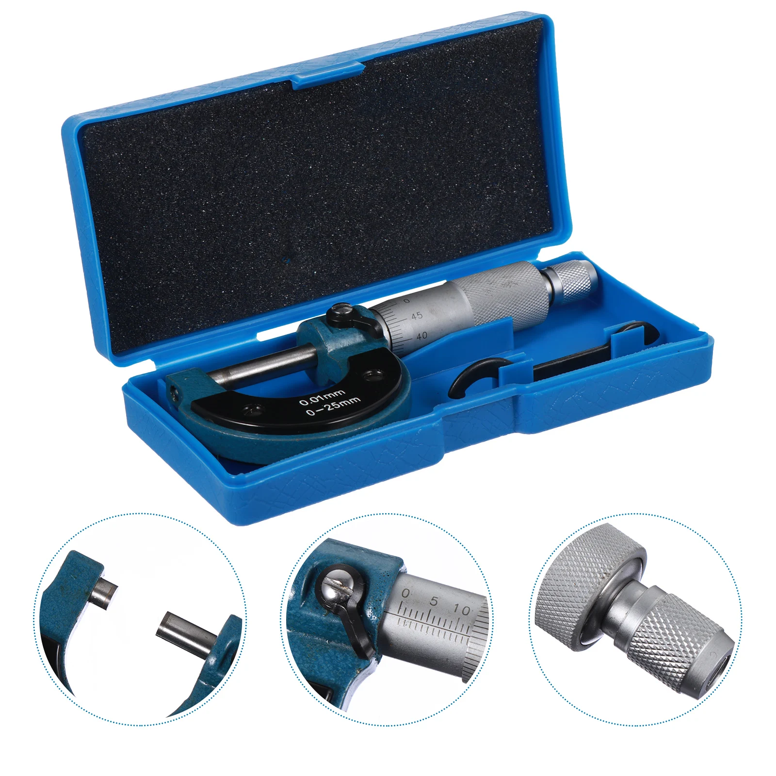 

1pc Portable 0-25Mm Precision Metric Outside Carbon Steel Measuring Tool For Machinists Jewelers Outer Diameter Screw