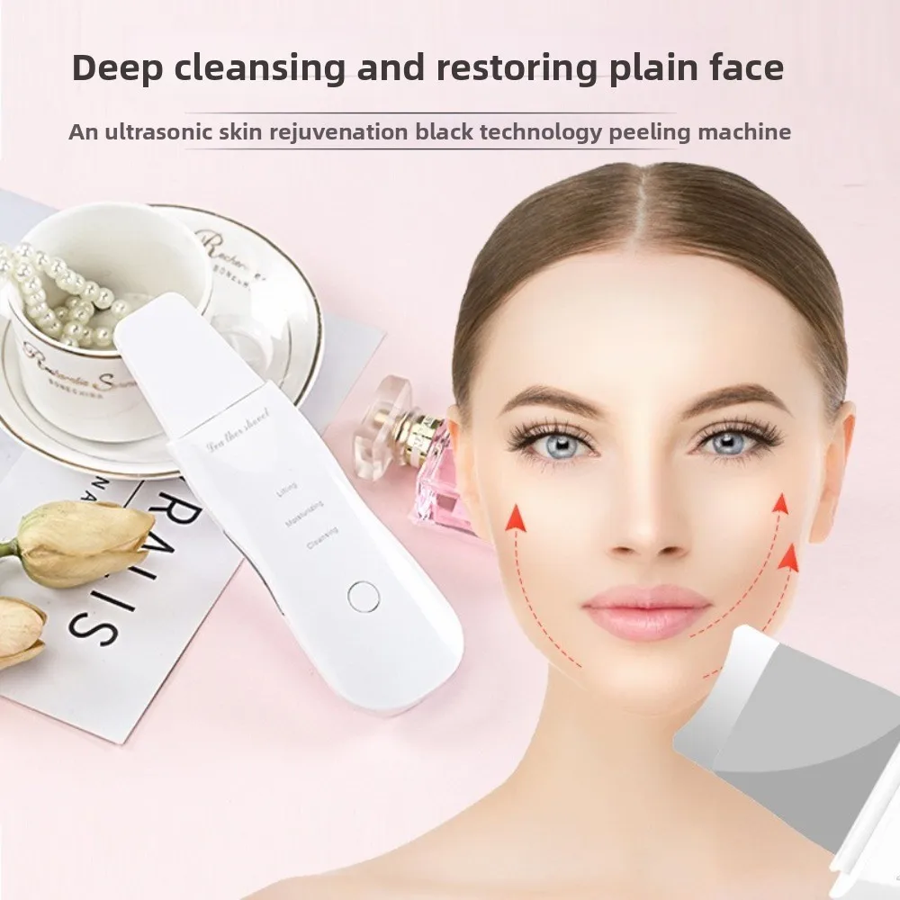 Portable Deep Vibrate Ultrasonic Skin Scrubber Rechargeable Ultrasonic Ion Facial Cleaner Professional Pore Cleaner Skin Care
