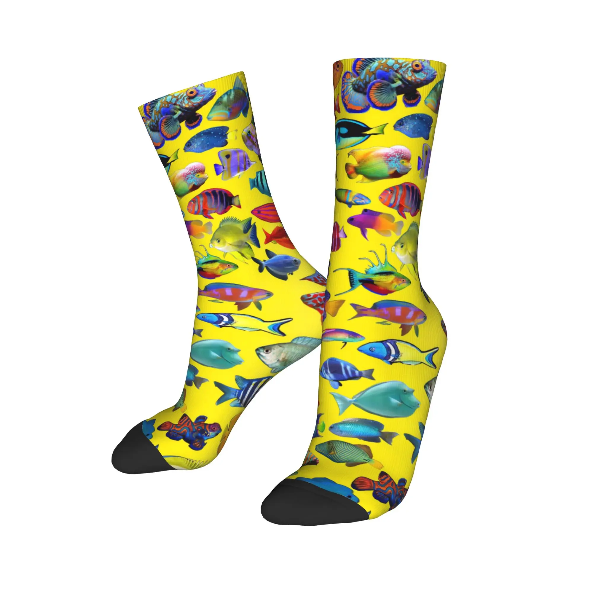 Psychedelic Wavy Doodle Bold Abstract Socks Non Skid Stockings Couple Breathable Outdoor Sports Socks Autumn Elegant Socks