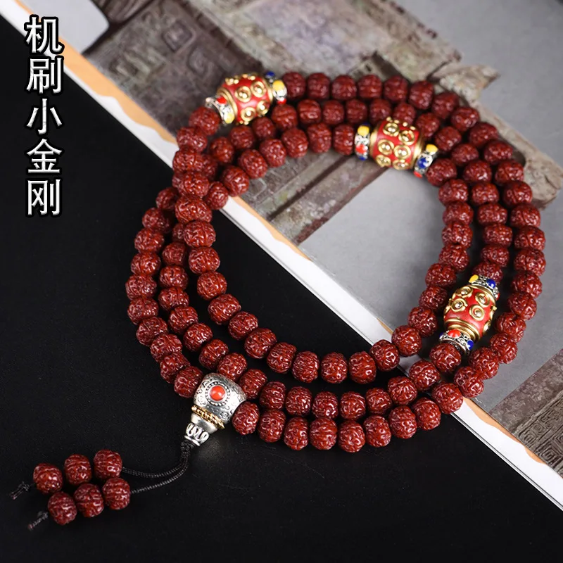 Buddhist Rosary Small Vajra Bodhi Seeds Jade-like Patina Old Material Unisex Gift Jewelry Bracelet